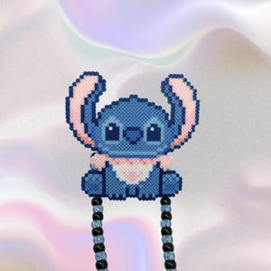 Stitch and Angel Led Pacifier Necklace|Beaded Jewelry Rave Outfit EDM Festivals
