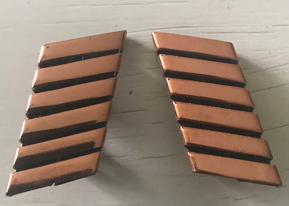 Vintage Renoir Large Geometric Copper Earrings - image 1