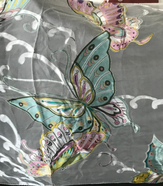 Beautiful Large Silk Butterfly Shaw Scarf