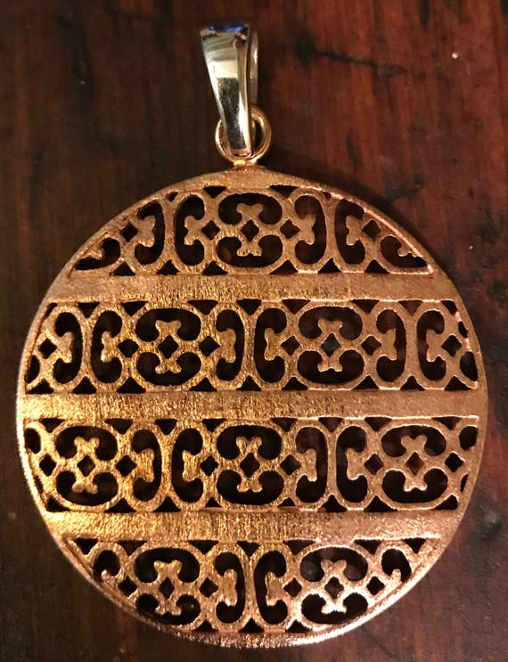 Milor 925 Rose Gold Large Filigree Ball Round Ornament Pendant - Rose Gold Large Round Pendant Milor 925 Rose Gold Large Filigree Ball Round Ornament Pendant - Rose Gold Large Round Pendant