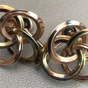 Vintage Rose Green Gold Filled Love Knot Earrings