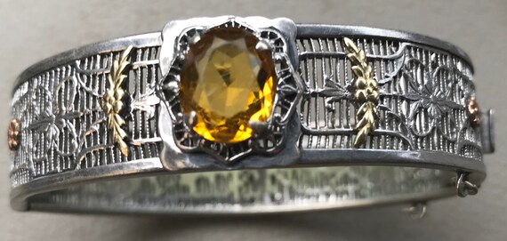 Art Deco 1920s Ornate Filigree Citrine Bracelet