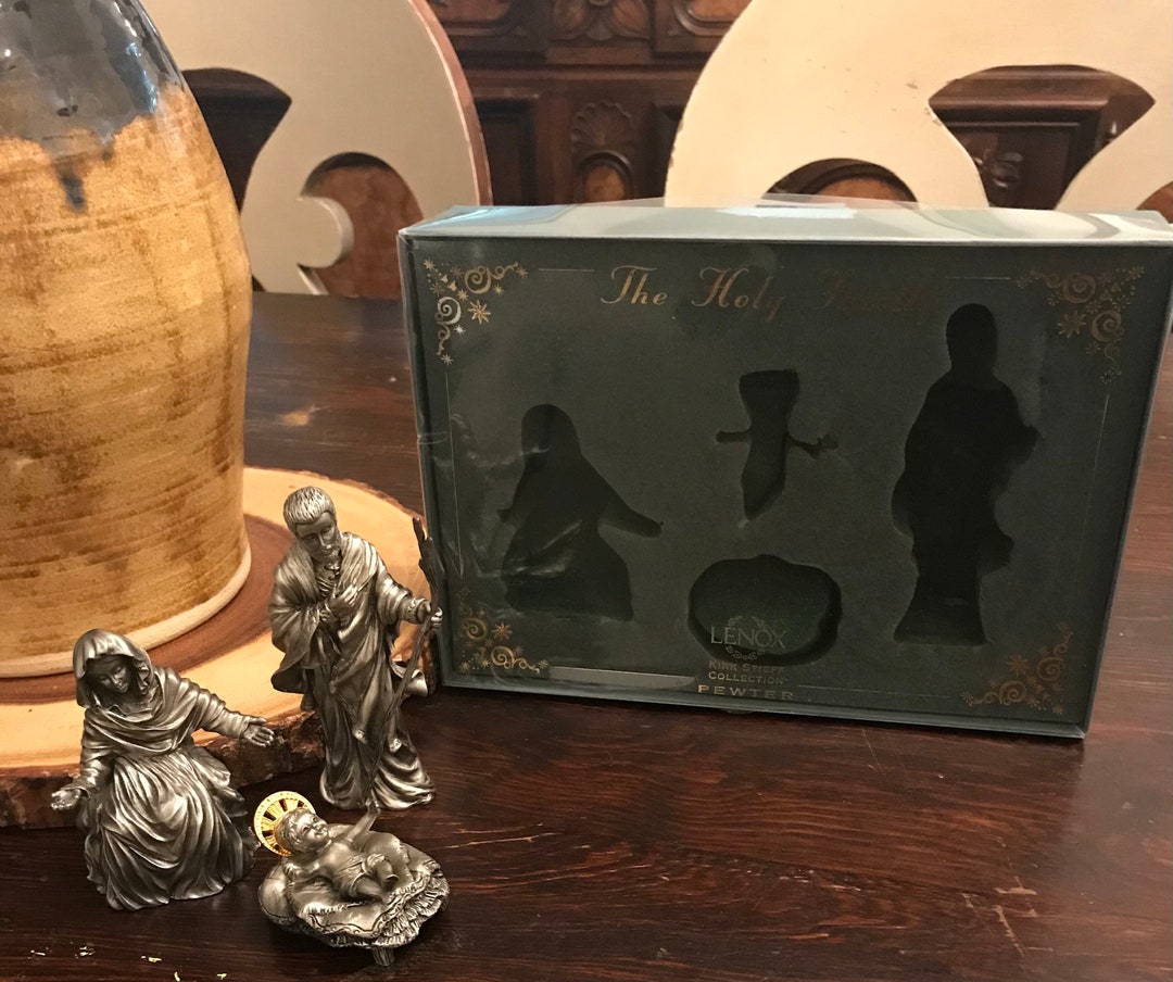 Lenox Kirk Steiff Large Pewter Nativity Set in Box Etsy