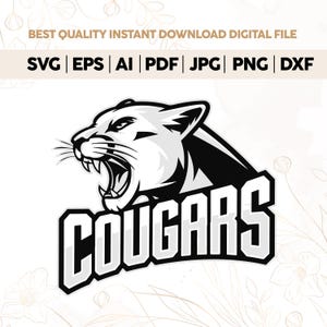 Cougars svg, poema svg, poema mascotte SVG, school svg, clipart, sublimatie, gesneden bestand Cougars png, Cougar png, Cricut, Cougars school geest png