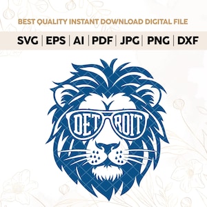 Detroit Lion Football Digital Files, vector graphic Design cut print T-Shirt design –svg, png,dxf,Sports Gifts,and Crafts,Clipart for Cricut