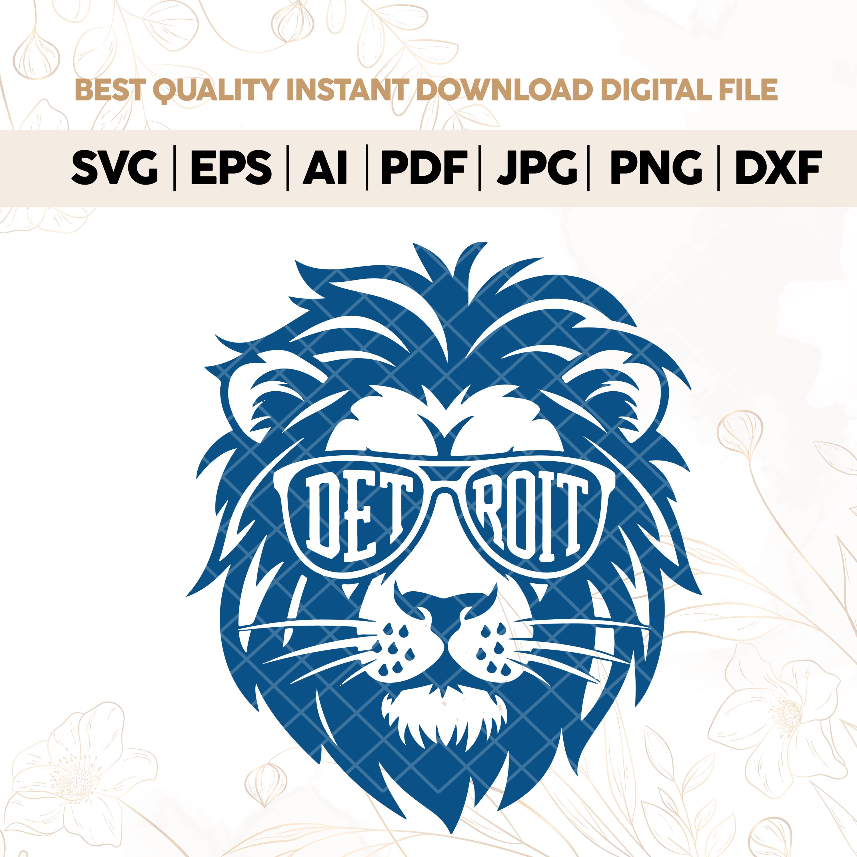 Detroit Lion Football Digital Files, vector graphic Design cut print T-Shirt design –svg, png,dxf,Sports Gifts,and Crafts,Clipart for Cricut