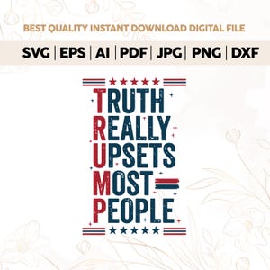La vérité sur l'atout bouleverse vraiment la plupart des gens svg, chemise Trump, ton américain Svg, Trump équipe Svg, amour Trump Svg, président Trump 2024, élection 2024 Svg