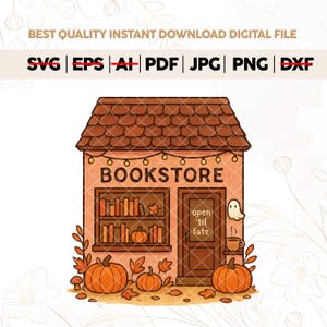 Bookstore PNG,Autumn Fall Cozy Bookish png, Digital download for t-shirt, mug, stickers and more