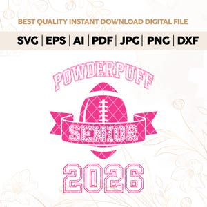 Powderpuff Football PNG SVG,Senior 2026 Cheerleader Design,Football Player Svg,Football Powderpuff,Football Season Png,Homecoming week SVG