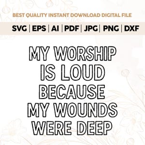 My Worship Is Loud PNG | Jesus Sublimation Design, Faith-Based Bible Quote, Christian Women Worship Art, Preppy Scripture Printable