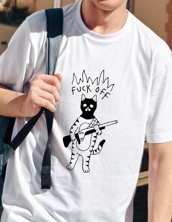 Meme T-shirt chat dans une cagoule avec citation drôle f cK off