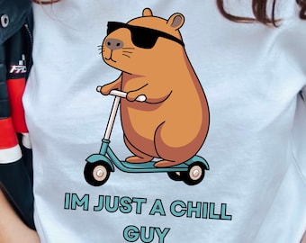 Camiseta gráfica Chill Capybara, divertida camiseta para amantes de los animales