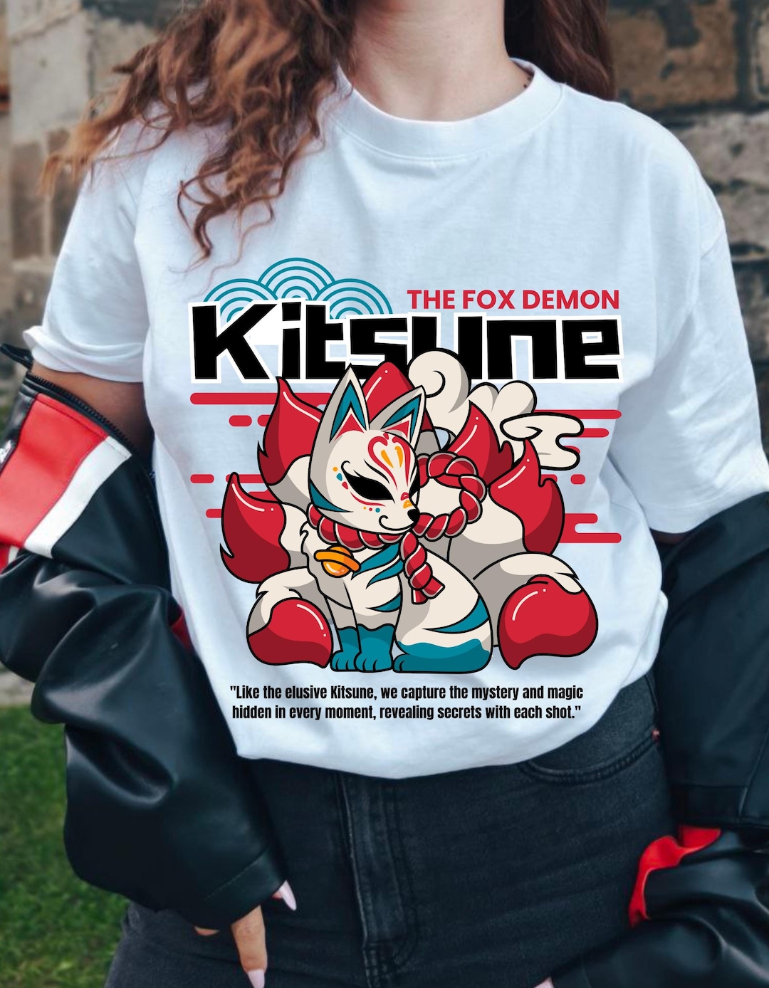 Kitsune Mask T Shirt 90s Anime Shirt Japanese Fox Mask Kitsune Il Ede7 