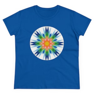 Camiseta de algodón de peso medio para mujer