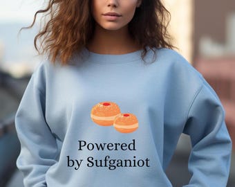 Felpa girocollo Hanukkah: maglione ebraico per le feste - Maglietta Sufganiyot