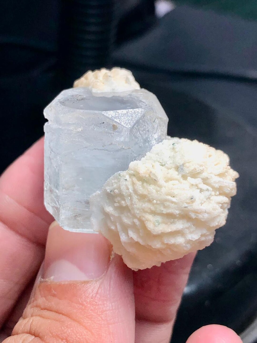 Cut Albite Diamond Cut Aquamarine Crystal on Albite Specimen From Shigar Valley ...