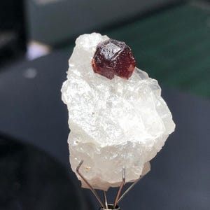 Red Spessartine Garnet Crystal on Feldspar from Skardu Pakistan - 42 carats