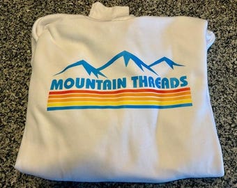 Felpa con cappuccio Mountain Threads – Pullover da esterno con motivo montagna retrò Super morbida – Leggera