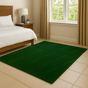 Hand Tufted Green Area Rug: Modern Minimalist 5x7 ft Carpet