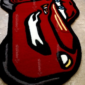 8x10ft rug Handmade Wool Racing Car Rug: Kids Room Decor