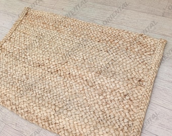 Handmade Woven Jute Rug: Rustic Boho Entryway MatScalloped rug interior design Scalloped rug interior design