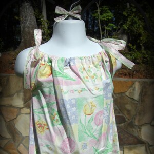 Girls&#39; Spring Tulips Pattern Pillowcase Dress