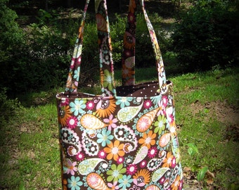 Sacola Floral Marrom Paisley