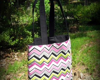 Electric Chevron Tote Bag