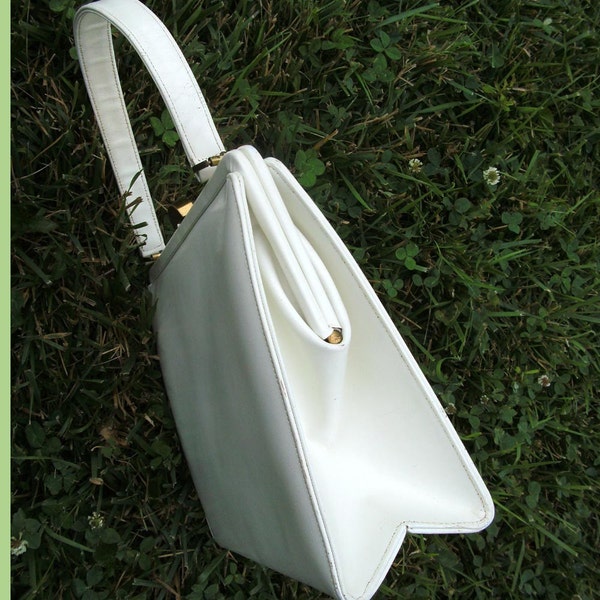 Vintage White Mamselle Original Leather Handbag