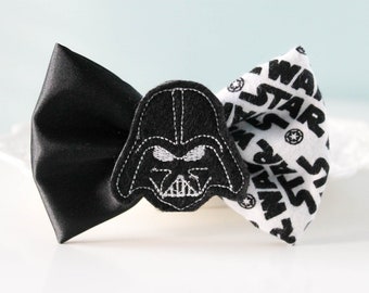 Darth Vader Hair Bow, Star Wars Hair Bow, Black And White Hair Clip, Darth Vader Bow, Classic Hair Bow, Star Wars Hair Clip, Star Wars Bow