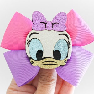 Daisy Duck Hair Bow, Daisy Hair Clip, Disney Hair Bow, Mickey Mouse Bow, Disney Hair Clip, Inspired Daisy Duck Hair Clip, Disney Hair Bow