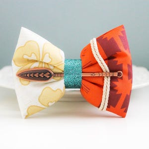 Moana Hair Bow; Moana Hair Clip; Disney Princess Hair Accessory; Handmade Inspired Bow; Moana; Moana Pillow Bow; Maui Bow; Polynesian Clip