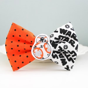 BB 8 Hair Bow, Star Wars Hair Clip, Star Wars Hair Bow, Comic Hair Clip, Star Wars Bow, Classic Hair Bow, Hair Accessory, Handmade Star Wars