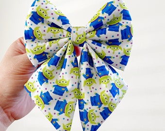 Noeud pour cheveux Toy Story, Noeud pour cheveux en tissu Little Green Men, Noeud en tissu Pizza Planet, Noeud pour cheveux The Aliens, Noeud pour cheveux en tissu Pixar, Noeud pour cheveux Disney