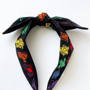 Mickey Mouse and Friends Knotted Headband, Disney Bowband, Disney Top Knot, Black Disney Headband, Disney Vacation Merch, Mickey Headband