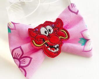 Mushu Fabric Hair Bow, Disney Inspired Hair Clip