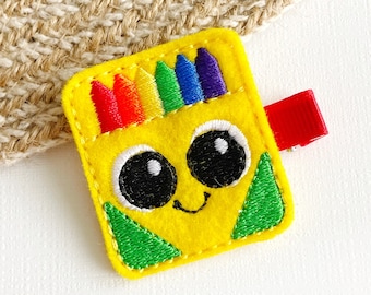 Crayon Hair Bow: Back To School Hair Clip