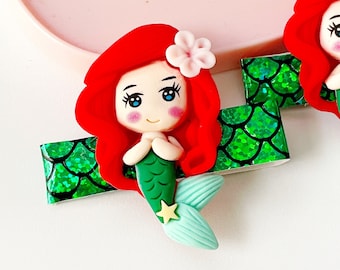 Ariel Hair Clip, Mermaid Hair Clip, Ariel Hair Clip, Mermaid Clip, Princess Ariel Bow, Mermaid Inspired Hair Bow