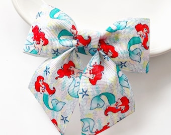 Ariel Hair Bow: Little Mermaid Ribbon Hair Clip