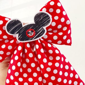 Minnie Mouse Hair Bow, Disney Ear Hat Hair Bow, Large Minnie Fabric Bow, XL Disney Hair Bow, Disney Hair Bow