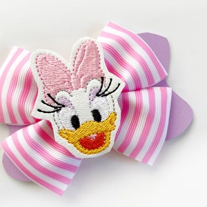Daisy Duck Hair Bow, Daisy Hair Bow, Duck Hair Clip, Vegan Leather Hair Clip, Disney Theme Bow, Disney Hair Bow, Daisy Hair Clip