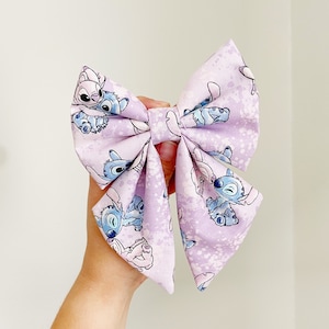 Stitch Hair Bow, Stitch And Angel Hair Bow, Disney Fabric Bow, Disney Hair Bow, Disney Lilo And Stitch Hair Bow