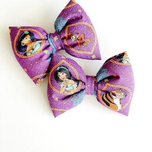 FINAL SALE, Jasmine Bow; Jasmine Hair Clip; Aladdin Hair Bow; Princess Inspired Bow; Jasmine Bow; Abu Bow; Disney Inspired Rajah Hair Bow