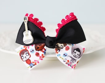 Kokarda do włosów Coco, spinka do włosów w kształcie gitary Disney Pixar