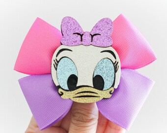 Fiocco per capelli di Paperina, fermaglio per capelli glitterato Disney