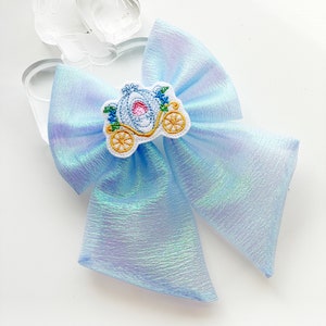 Cinderella Hair Bow, Carriage Hair Bow, Disney Fabric Bow, Disney Princess Hair Bow, Disney Cinderella Hair Bow