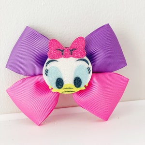 Daisy Duck Hair Bow, Daisy Hair Clip, Disney Hair Bow, Mickey Mouse Bow, Disney Hair Clip, Inspired Daisy Duck Hair Clip, Disney Hair Bow