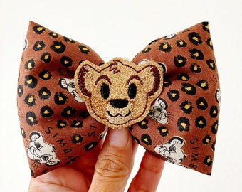 Lazo para el cabello Simba del Rey León, pinza para el cabello con estampado animal de Disney Safari