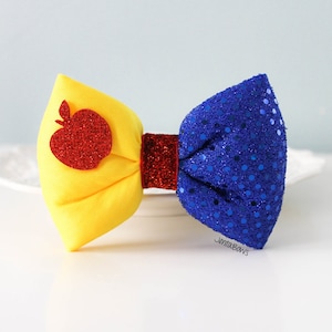 Sneeuwwitte haarstrik; Sneeuwwitte haarclip; Disney-prinses haaraccessoire; Disney-haarstrik, geïnspireerde strik; Disney-prinses haarstrik, Disney