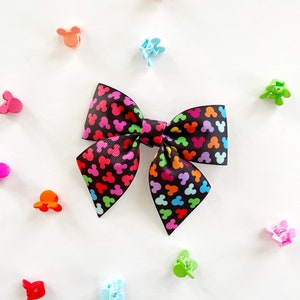 Mouse Hair Bow, Mouse Bow, Inspired Hair Clip, Ribbon Hair Clip, Theme Bow, Amusement Park Hair Bow, Sailor Bow